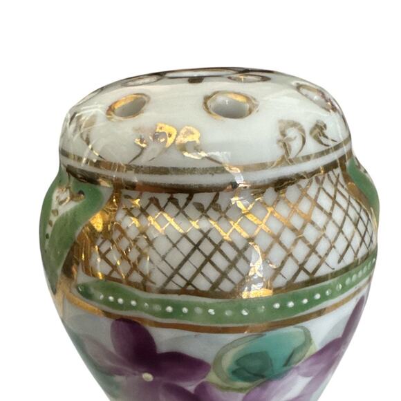 Vintage Porcelain Hand Painted Hat Pin Holder Bud Vase - Picture 8 of 10